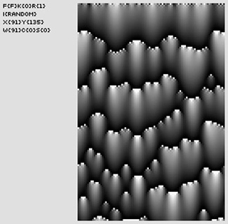 Diagram of a cellular automata used for generating musical compositions.
