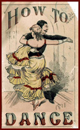 Image of a book cover on dancing circa 1878.