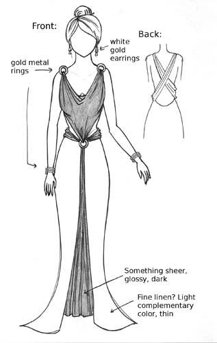 Drawing of a student-designed costume.