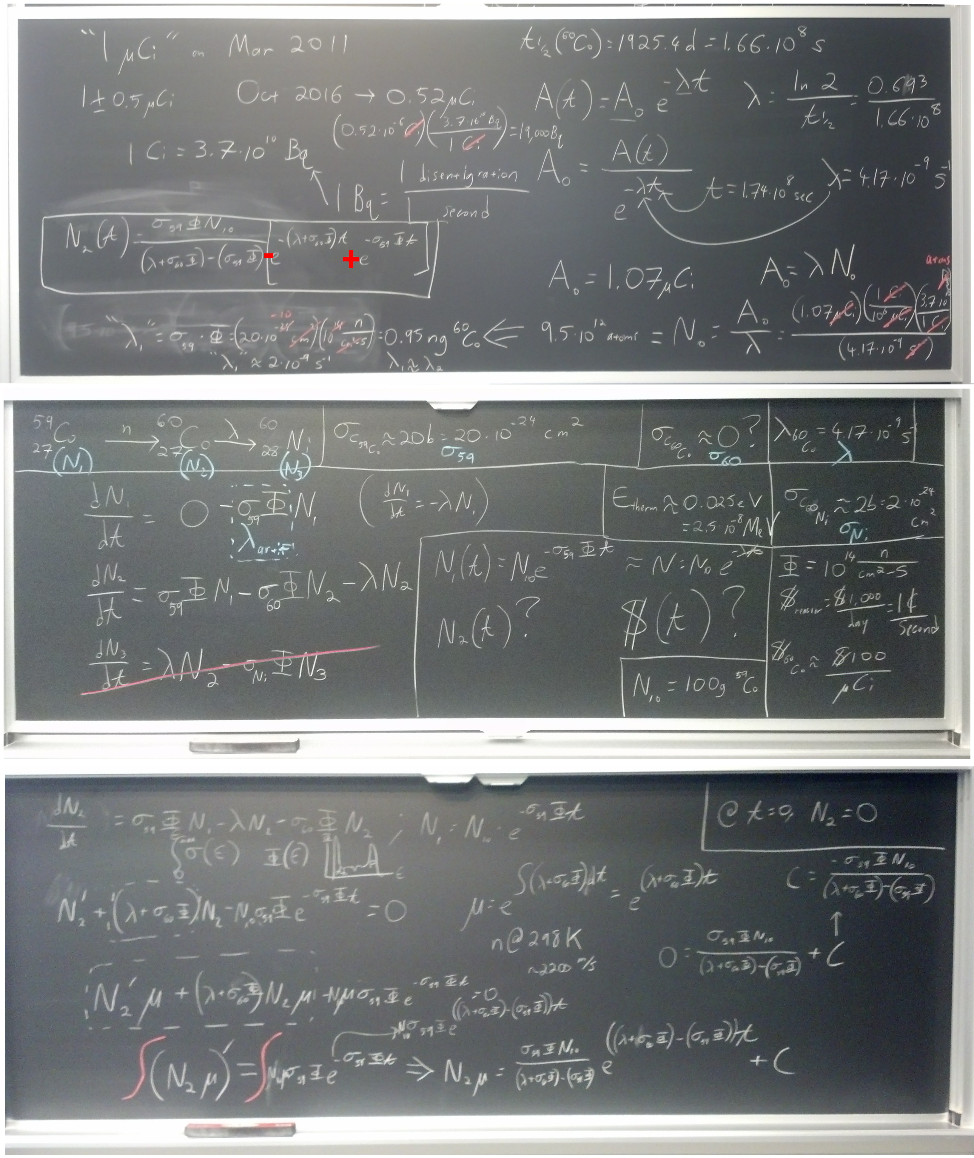 Numerical Examples on three blackboards.