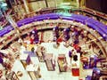A photo of the Muon storage ring from high above.