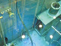 A photograph looking dow into the High Flux Isotope Reactor at Oak Ridge National Laboratory.