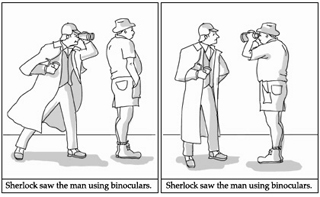 A cartoon illustrating the concept of structural ambiguity.