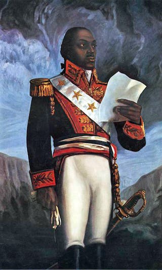 Toussaint Louverture holding a document