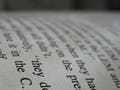 A magnified page of words.