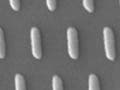 Photo of magnetic nanodots, 60 x 200 nm in a regular array.