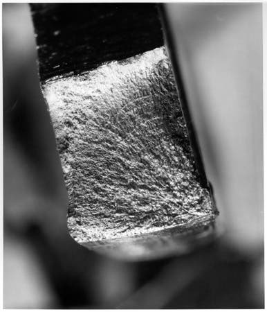 Photo closeup of fracture surface.