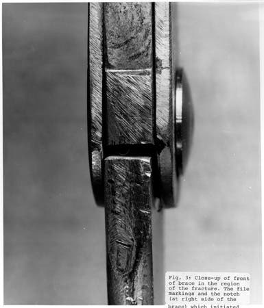Photo of fractured surface, from the front.