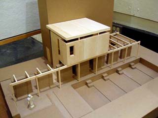 Wood model of a structure designed by student Merritt Tam.