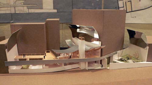 The final model, showing the relation of the project to the site