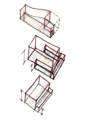 A diagram of a Spanish villa, a popular courtyard house typology owing to Roman influence.