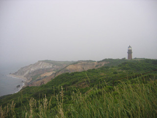 Gay Head Lighthouse in the fog.