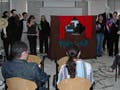 Photograph of a student puppet show.