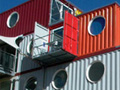 Creative use of containers at India Wharf.