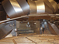 Basswood and metal model of the Pritzker Pavilion.