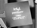 A photo featuring many computer processors in black and white