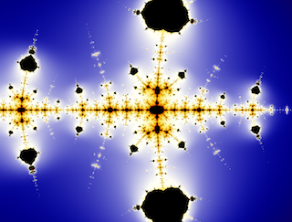 A blue and yellow fractal.