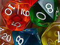 Dice with assorted number of faces.
