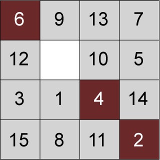6.042 course logo: 4 by 4 square with numbers in each square.