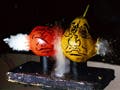 A bullet shot through fruit.