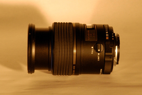 Camera lens at standard extension.