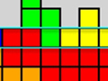 Screenshot of a complete row in the game of Tetris.