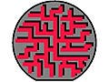 A big grey circle with red squiggly lines.
