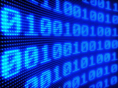 Digital display with binary code. 