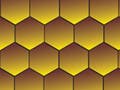 Image of a honeycomb, with four rows of hexagons.