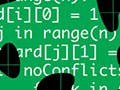 A puzzle piece overlaid with Python code on a chess board.