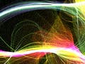 Multiple colored lines on a black background.