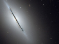 A galaxy, seen from the side.