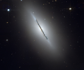 A galaxy, seen from the side.