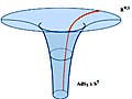 Simplified drawing of the near-horizon geometry of many D3-branes.