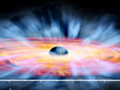 Picture of a star orbiting a black hole.