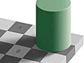 The checkerboard illusion, illustrating simultaneous contrast.