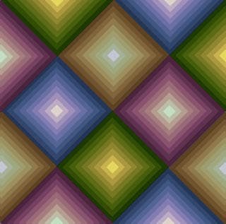 A pattern of diamond shapes in gradated colors