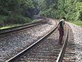 Photograph of train tracks.