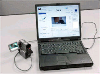The FBI's digital video authenticator with camcorder.