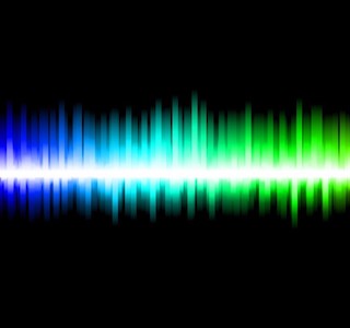 Rainbow visualization of an audio wave.