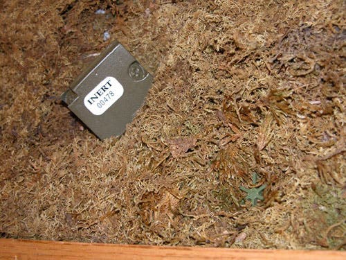 Above ground view of a PMA-2 buried mine. 