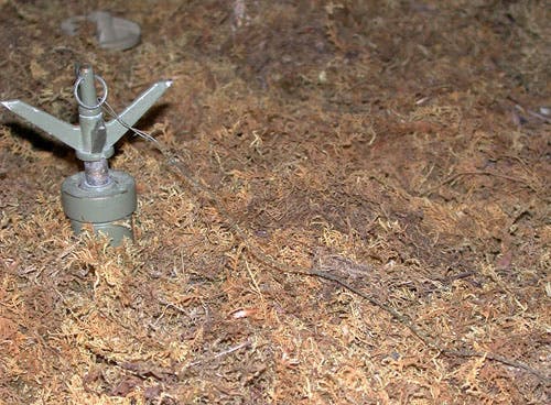 Above ground view of a PROM buried mine. 