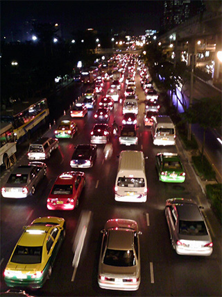Photo of traffic jam in Bangkok.