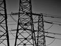 Photograph of electric power transmission lines.