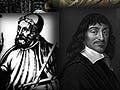 Collage of Kepler, Copernicus, Newton, Galileo, Descartes, and Ptolemy. (Clockwise from top left.)
