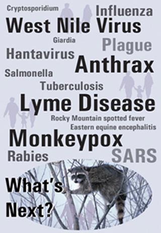 An image listing many human diseases and below, a raccoon.